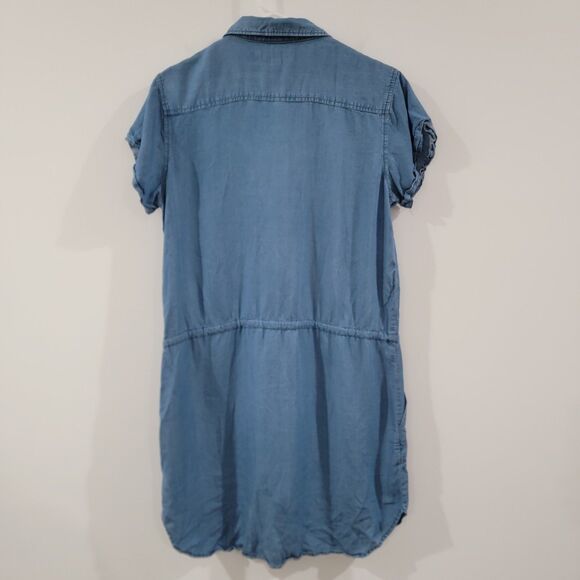 Thread And Supply Womens Button Up Chambray Shirt Dress Size Medium Blue - Picture 2 of 7